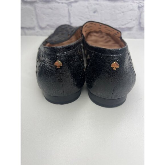 Kate Spade New York Caffrey Cut-Out Loafer Ladies 10M Black Leather Flats - Picture 6 of 12